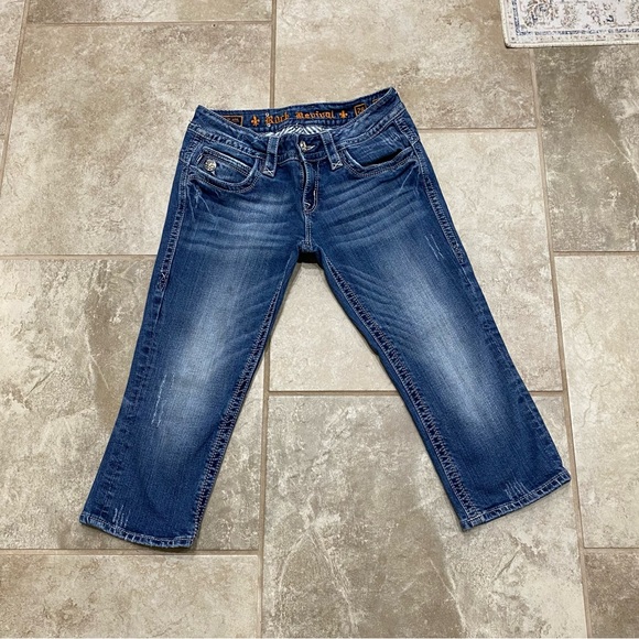 Rock Revival Adele Capri Jeans 28x20 Stretch Denim EUC - Picture 3 of 12